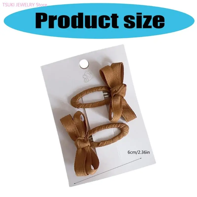 62KE 6 個女の赤ちゃんヘアピン弓ソフト生地ヘアクリップセットファッションヘアアクセサリー