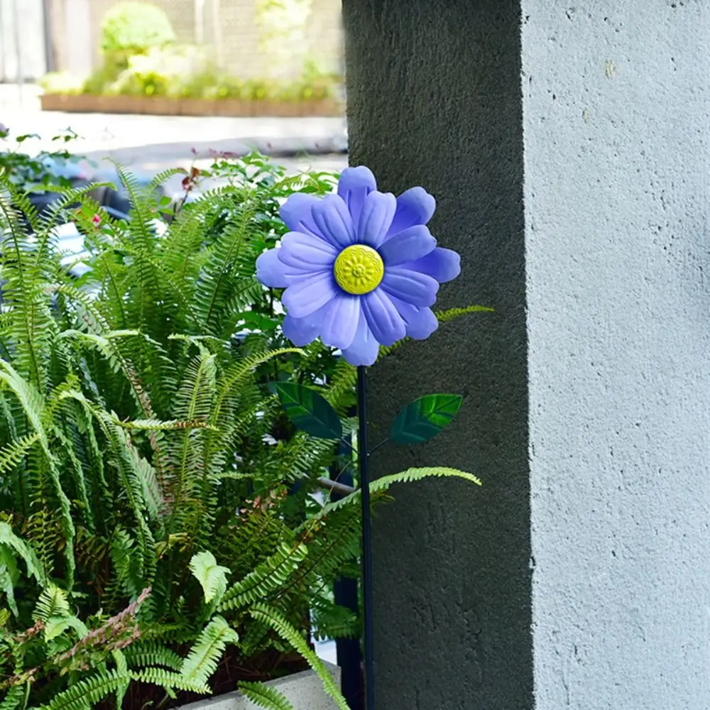 Mulino a vento da giardino Spinner in metallo modello di fiore di girasole decorazione giardino esterno cortile in piedi supporto per arrampicata floreale