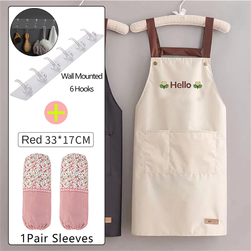 Apron Kitchen Waterproof and Oil-proof Household Work Clothes Women's Summer Thin Dining Waist