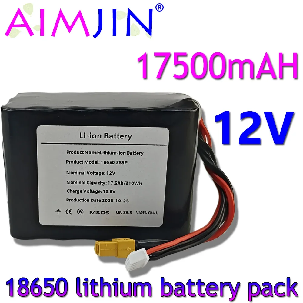 3S5P 12V 17500Ah  UAV Rechargeable Li-ion Battery ,with Connector XH2.54+XT60for Various RC Airplane Drone Quadrotor