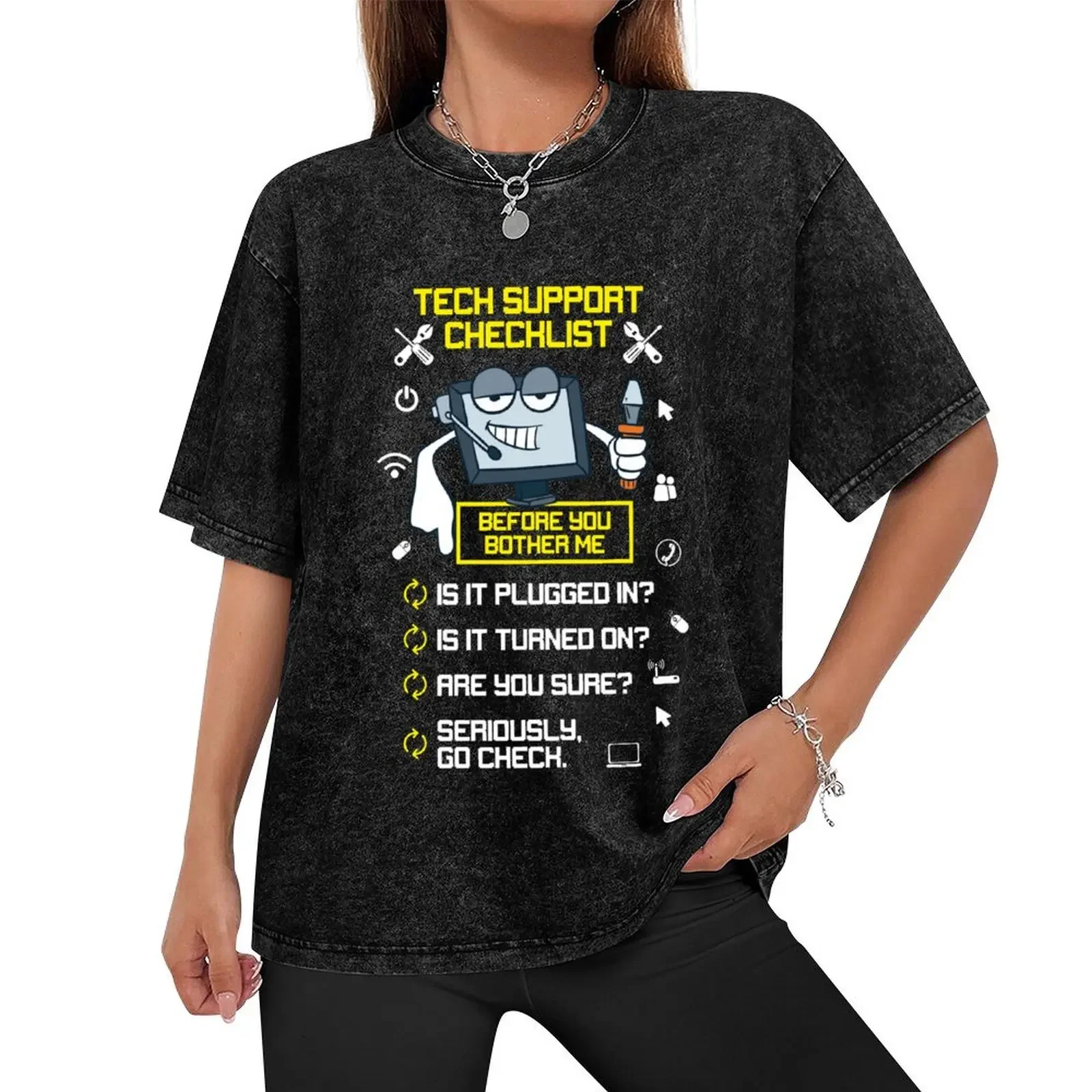 Men Techie Support Tech Support Tech Repair Gift T-Shirt vintage anime Men's clothing