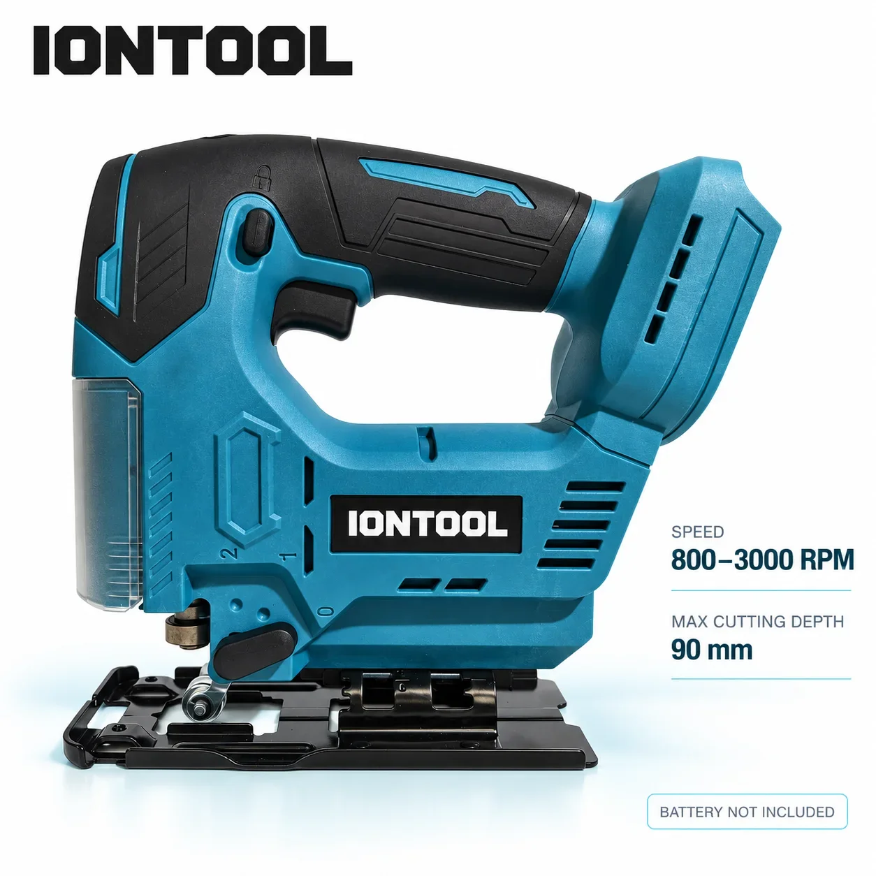 IONTOOL 800-3000 RPM Cordless Jigsaw 90mm Cutting Depth Variable Speed Electric Saw for Wood Metal Laminate DIY Projects Tool