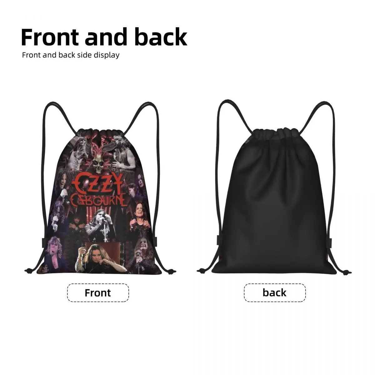 Ozzy Osbourne Drawstring Backpack Women Men Gym Sport Sackpack Portable Heavy Metal Band Rock Training Bag Sack