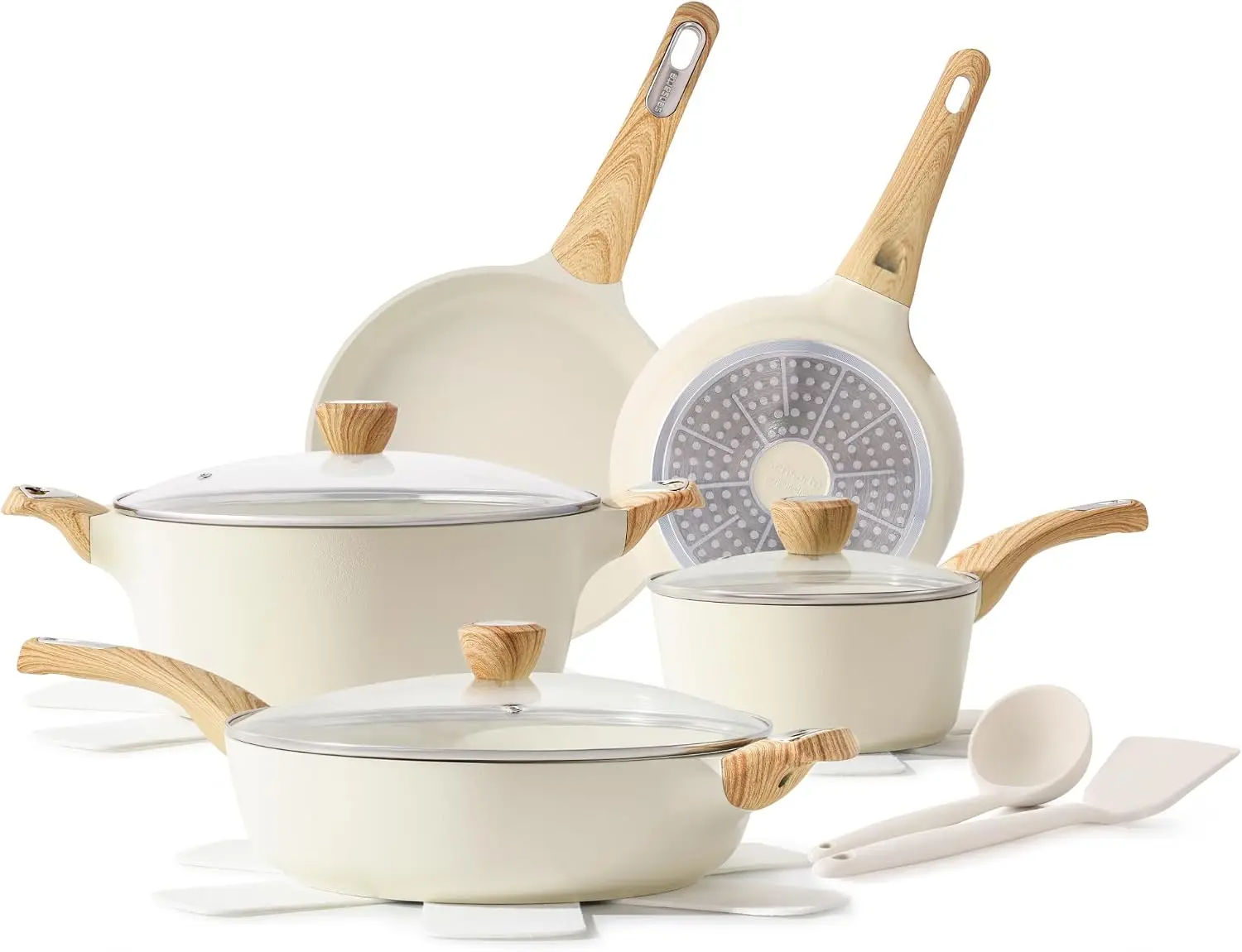 

14-Piece Nonstick Ceramic Cookware Set, Induction Compatible, PFAS-Free