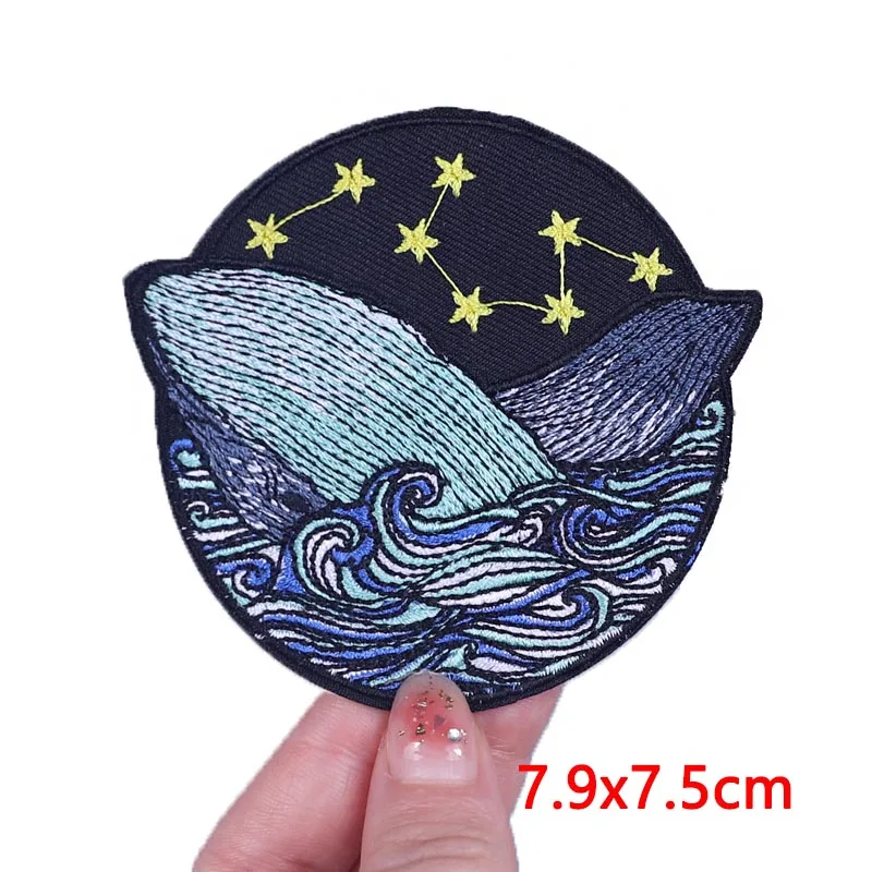 Outdoor Wave Sun Patch Iron On Patches For Clothing Thermoadhesive Patches on Clothes Stickers Adventure Embroidery Patch Badges