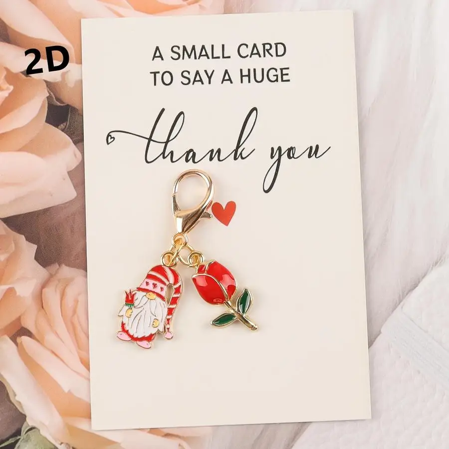 1/5/10/20/50/100pcs 2D Flat - /s 2D Dwarf with Tulip Keychain - a Souvenir of Gratitude And Encouragement, a Romantic Gift for V