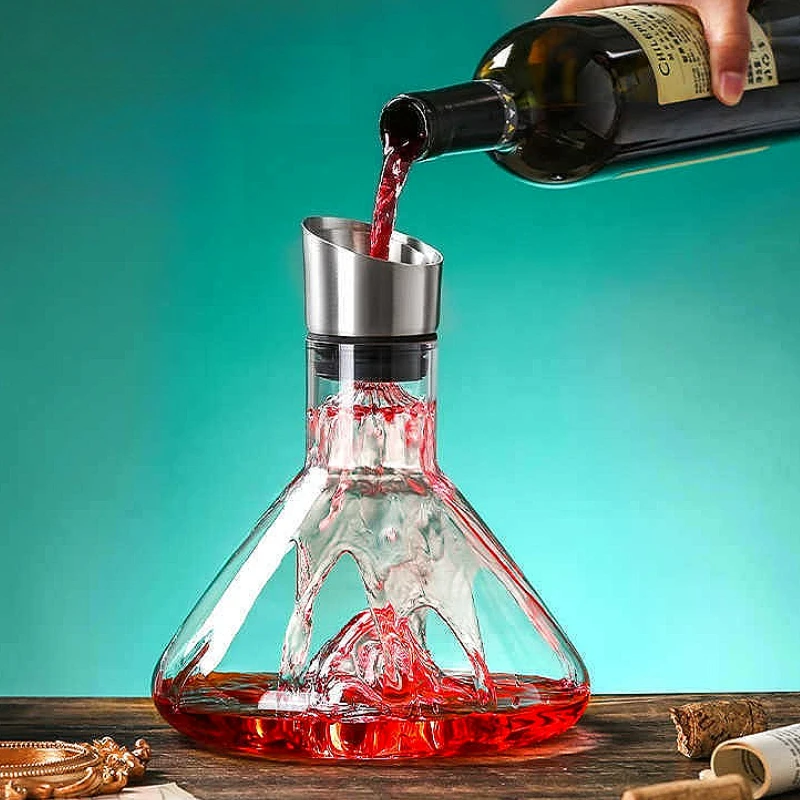 

Графин для красного вина 1400 мл/1600 мл, диспенсер для вина в форме айсберга, роскошный сепаратор для вина, прозрачный графин для вина, аксессуары для бара