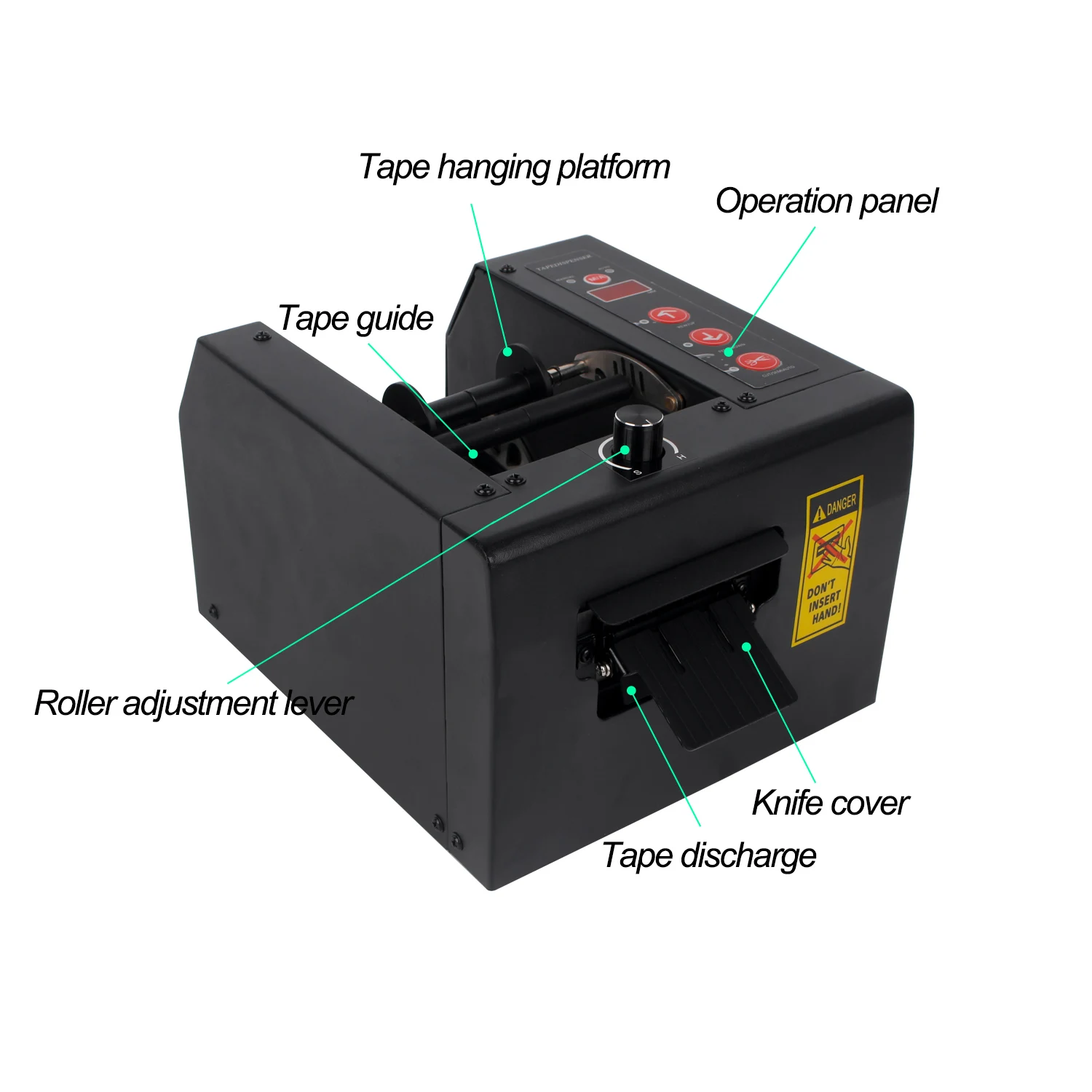 ZCUT-80 Automatic Tape Dispenser, Upgraded Electric Tape Cutting Machine, Super Long Cutting Length for 8-80mm Width Tapes