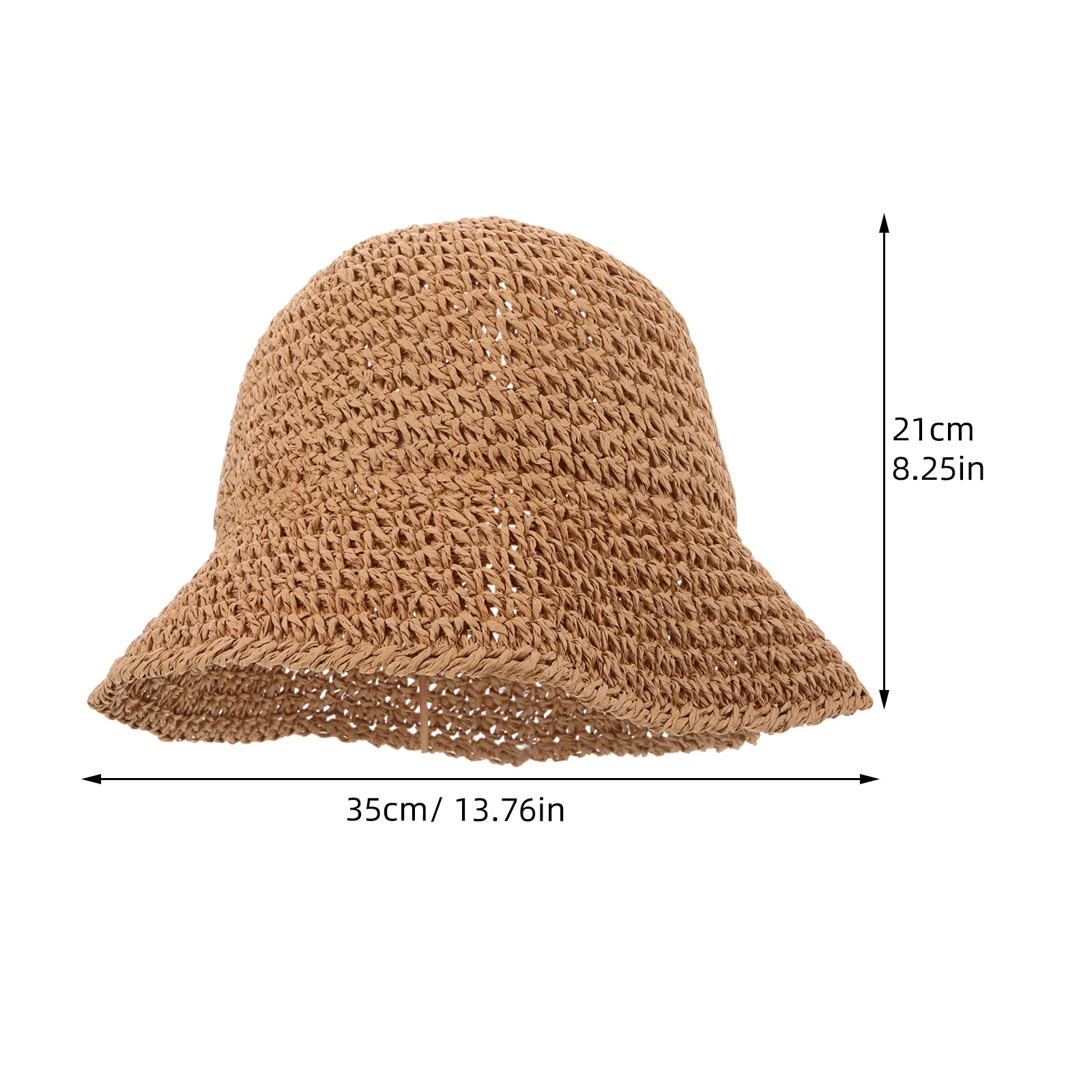 Cappello da sole estivo in paglia da donna per le vacanze al mare Cappello da pescatore pieghevole leggero Cardigan Colore M 56-58 cm Cappello da pescatore con protezione solare