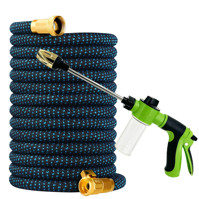 

Растягивающийся садовый шланг Magic Hose 25/125 футов, пистолет для мойки автомобилей высокого давления с пенной насадкой, соединитель US3/4, садовый водопроводный шланг