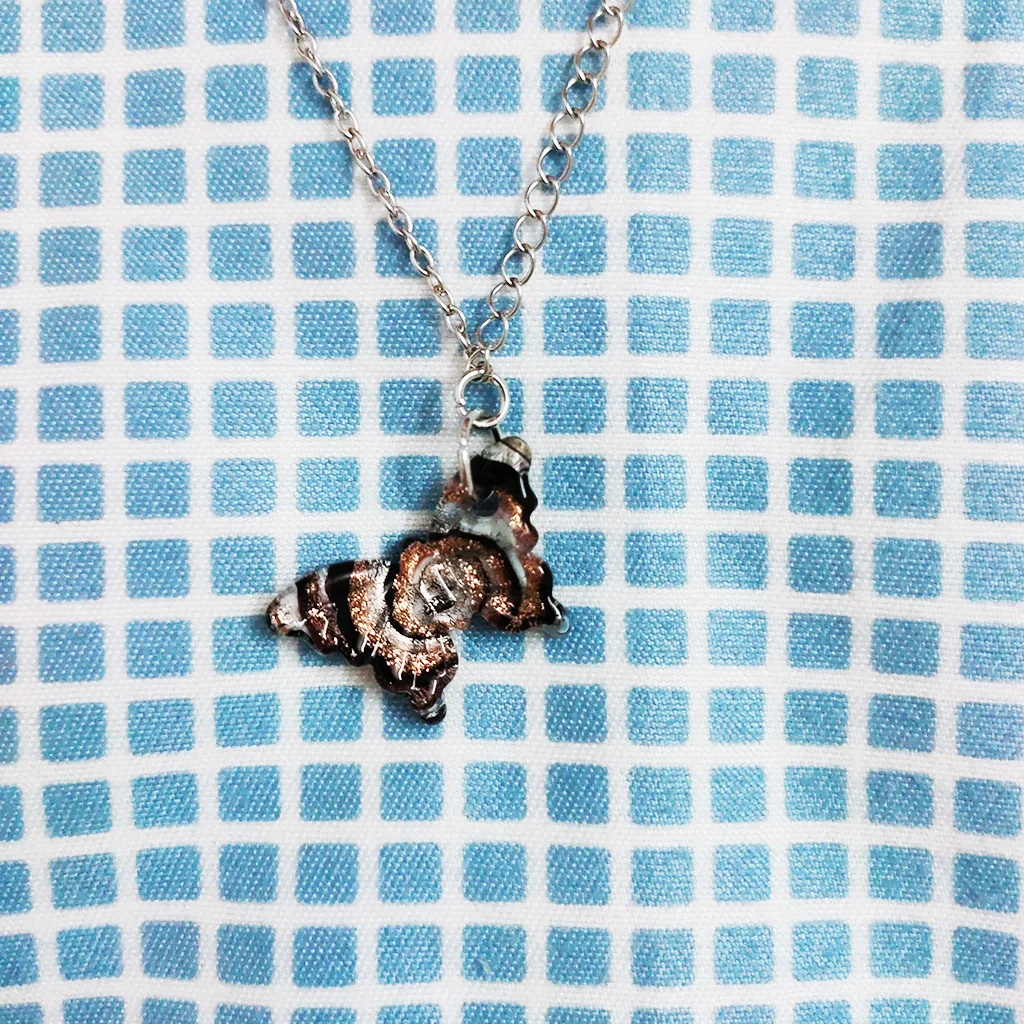 1PCS China Style Retro Butterfly Lampwork Muran Glass Necklace Earrings For Women Braided Rope Black  Jewelry Gift Cheap Item