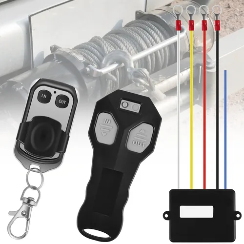 Controlador de interruptor de cabrestante eléctrico Universal, accesorios de Control remoto inalámbrico de 12V-24V para camión, sistema inalámbrico de cabrestante ATV, 2 uds.