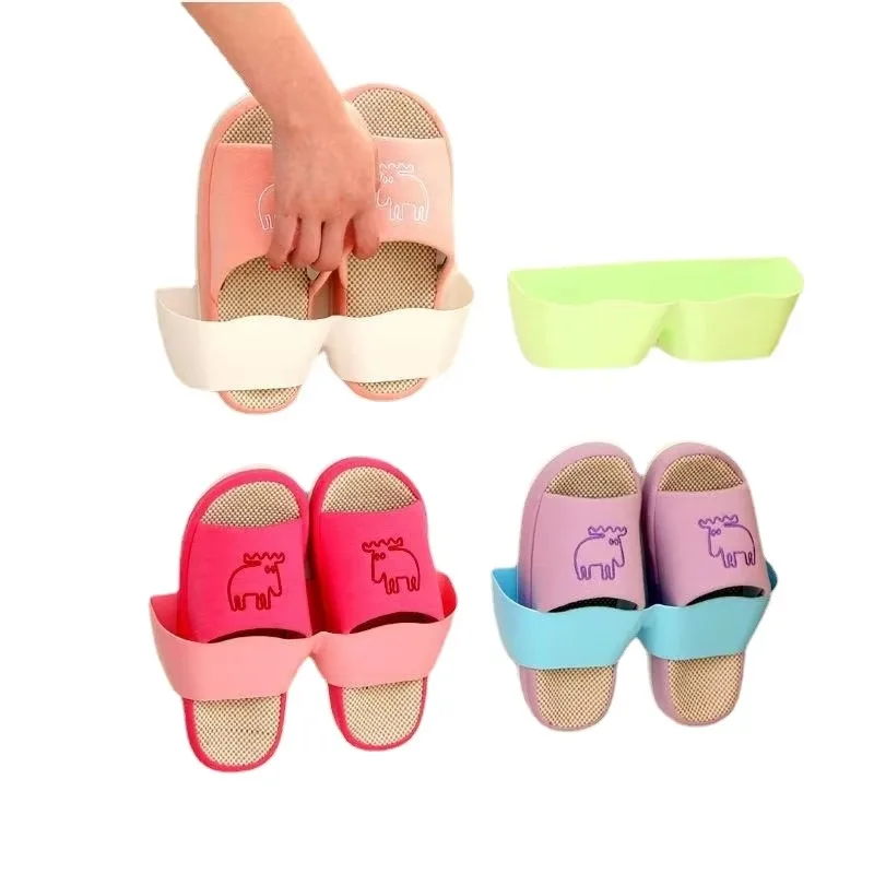 Fantastic Family Bathroom Shoes Organizers Shelf Suction Wall Saving Type Rack Household Shoe Rack