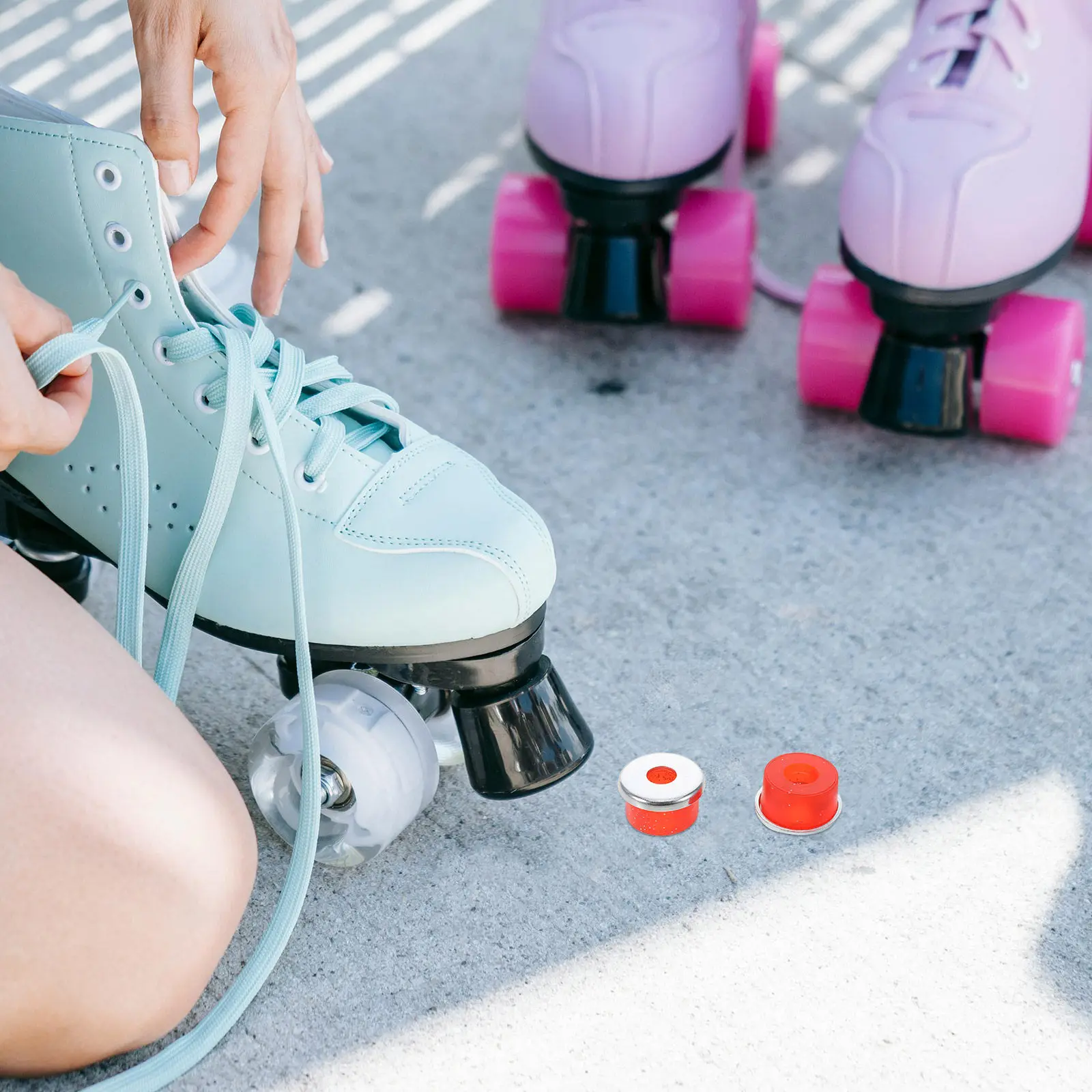 8Pcs Roller Skate Shock Absorbers PVC Bushings 95A Hardness Impact Resistance Quad Skates Skateboard Deck Protection Skate
