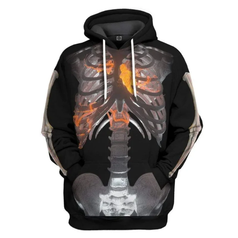 

3D Print Halloween Skull Skeleton Graphic Hoodie For Men Women Funny Designer Pullover Tracksuit Mens Oversized Sweatshirt Tops