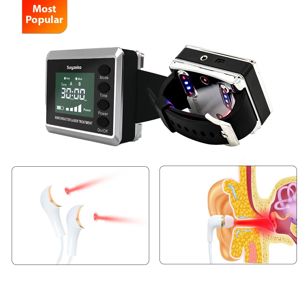 Physical Therapy Equipment LLLT Laser Therapy Watches Cold Laser Wrist Watch for Diabetes Hypertension Rhinitis Sinusitis