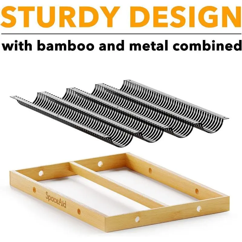 Bamboo Coffee Pod Organizer 40 Large or 52 Small Capsules Drawer Storage Space Saving Durable Eco Friendly Holder