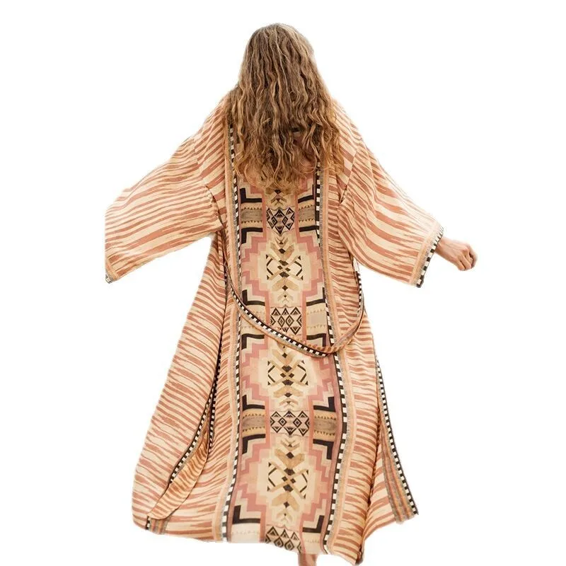 Estate nuovo capispalla per il tempo libero vacanza stampa bikini da spiaggia costume da bagno coprire protezione solare abito cardigan