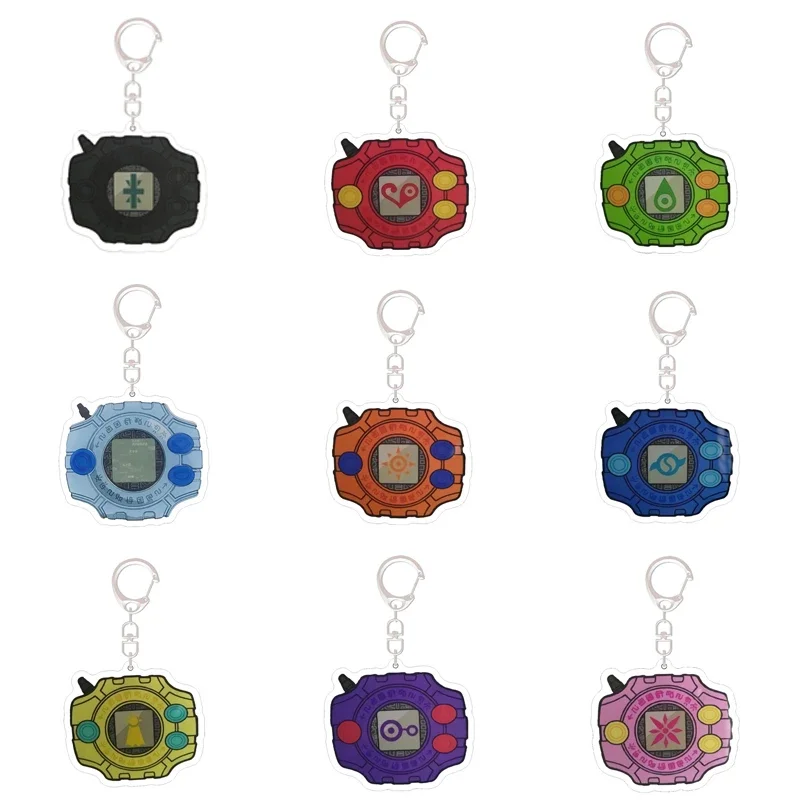 Digimon Adventure Cartoon Diamond Detect Discover Acrylic Keychain Bag Keyring Pendant Accessories Children\'s Toy Birthday Gifts