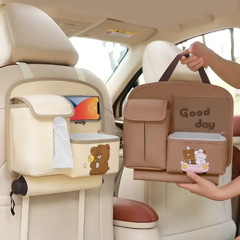 Multifunctional Car Seat Back Storage Bag Car Seat Back Shelf Tissue Box Storage Hanging Bag