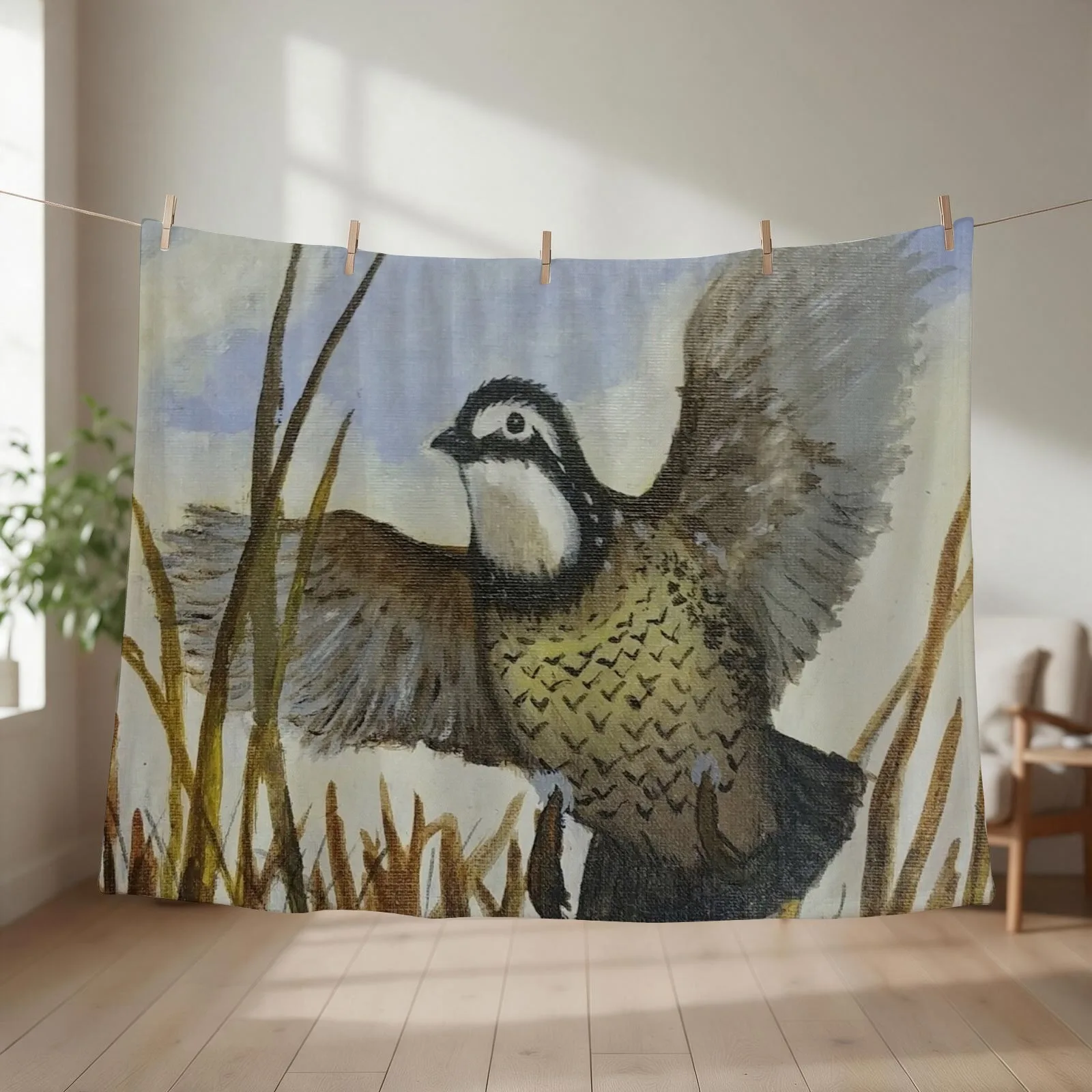 Bobwhite Quail Flushed Throw Blanket Thermals For Travel Decorative Sofa Flannel Weighted Blankets
