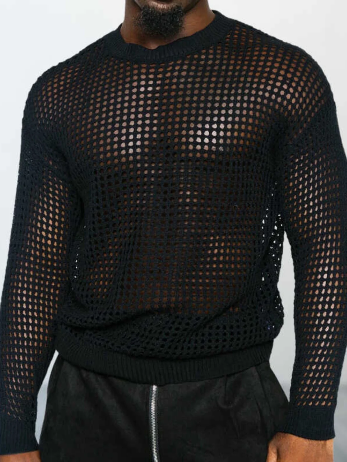 

Loose Fit round Ne Long Sve Knitted Me Men's Sweater Trendy Autumn Casual Cotton Blend Fabric Youthful Vitali Sle