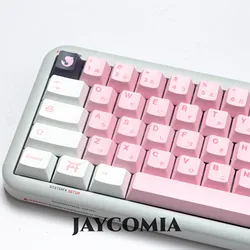 JCM PBT Cherry Keycaps Dye Sub Keycap For Gaming Mechanical Keyboard 7u Split Space Alice Keyboard 145 Keys Sakura Set Key Caps