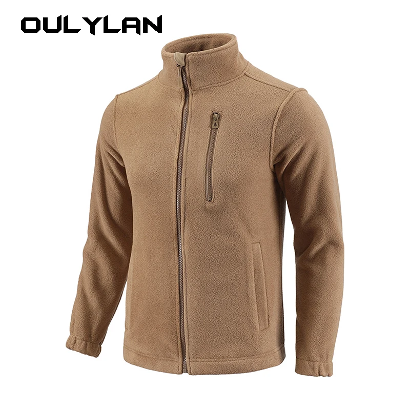 Multicoloured Casual Polar Fleece Jacket Cold-Proof Thickened Warm Clothes Plus Size Outwear Winter Men's Fleece Jacket Pockets