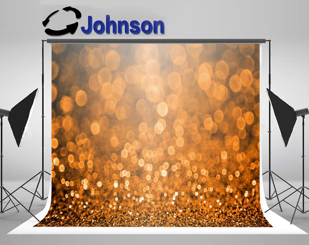 

JOHNSON Orange Sequin Bokeh Sparkly photography backgrounds High quality Computer print party photo backdrop