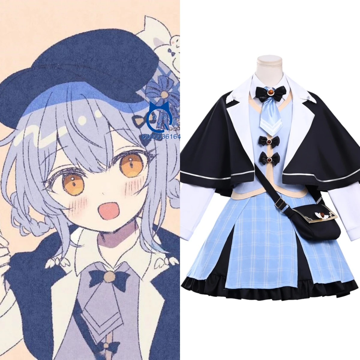 

Magical Girl's Magic Trial Cosplay Costume Anime Shirley Tachibana Role Playing Cute Blue Uniform Hat Bagfor Women Comic Con Set