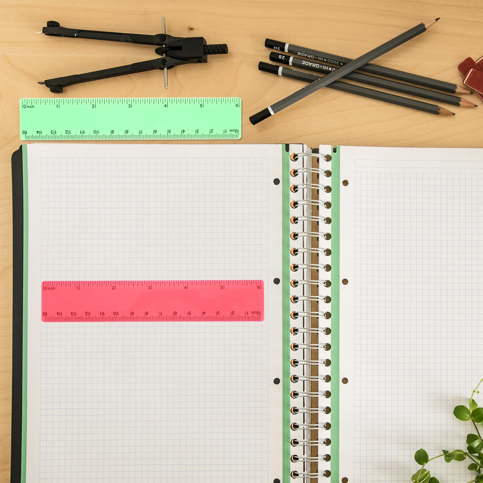 20Pcs Colored Straight Rulers Creative Cartoon Giraffe Design Student Measuring Rulers Portable Multifunction School Supply