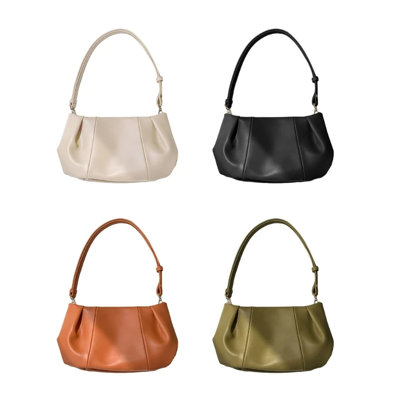 2023 NEW Pleated Armpit Bags Solid Color Shoulder Bags for Women Girl Trendy Bag Large Capacity Underarm Bag Fashion Bag