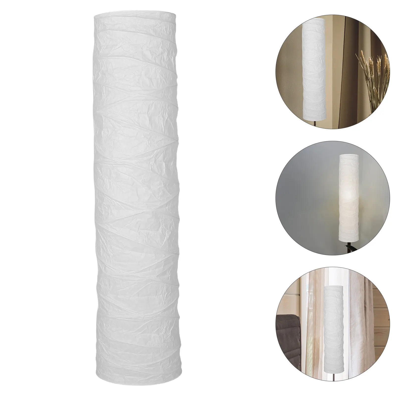 Paper Lampshade Floor Lamp Replacement Foldable Lightweight Design Soft Warm Light Cozy Ambiance Modern Minimalist Home Decor