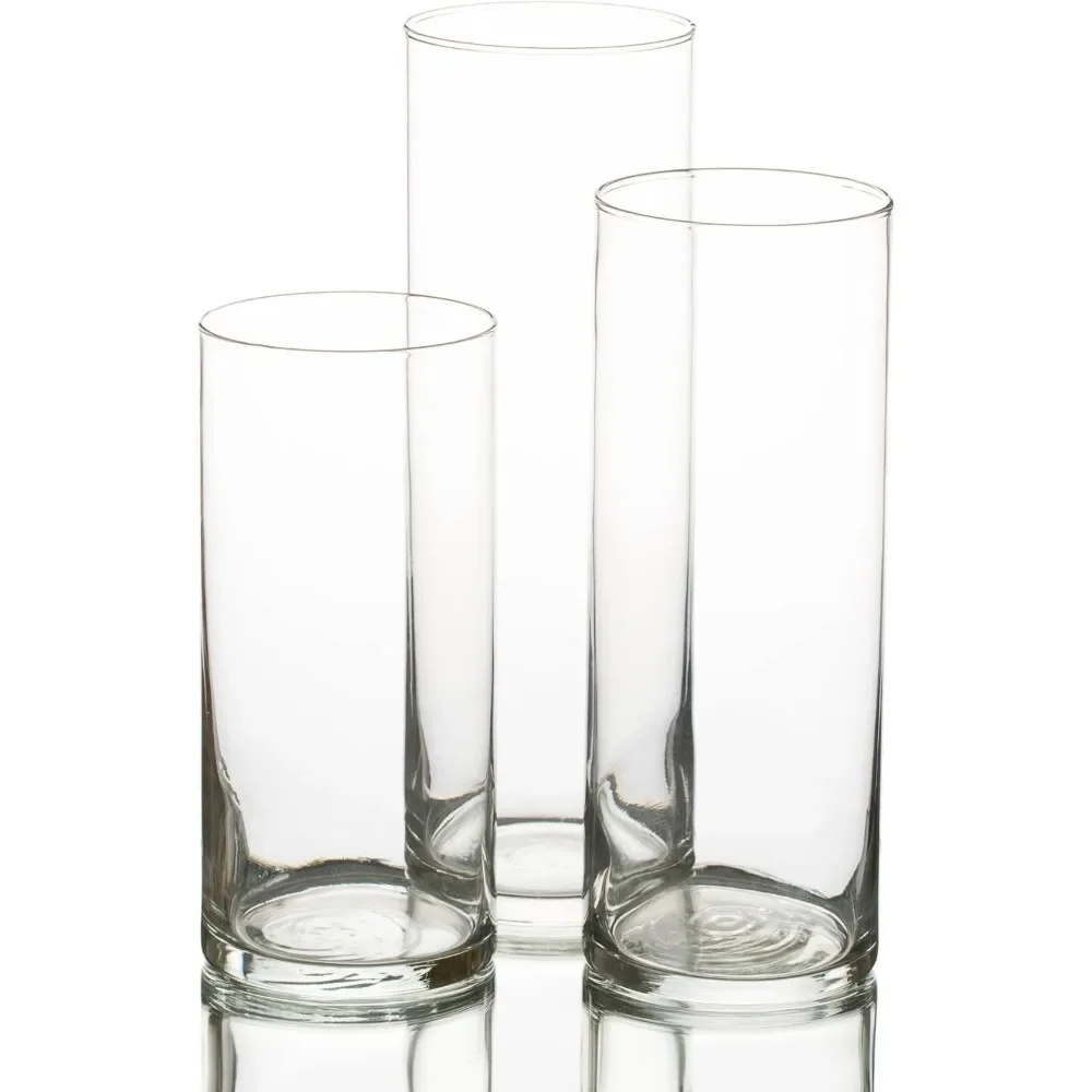 

Glass Vases 36 Pack. 7.5" | 9" | 10.5" Heights. Perfect Wedding Event Restaurant Decor Wedding Decoration Vase