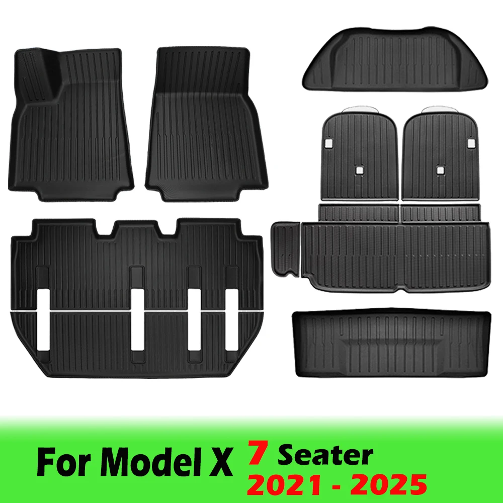 BEVO Vloermatten voor Tesla Model X 5 6 7-zits 2024 2023-2016 All Weather Waterdichte Cargo Frunk kofferbak Matten Liners Accessoires