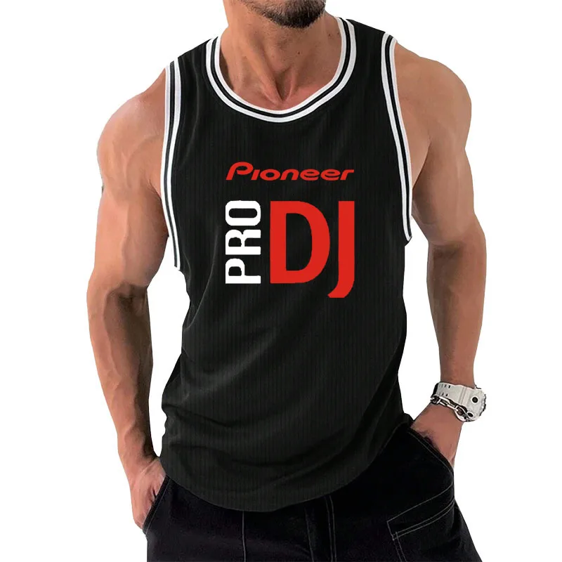 Summer Gym T-shirts Pioneer Pro DJ print Man Gym Top Men Sleeveless Sweatshirt Men's Clothes Vests Bodybuilding Shirt