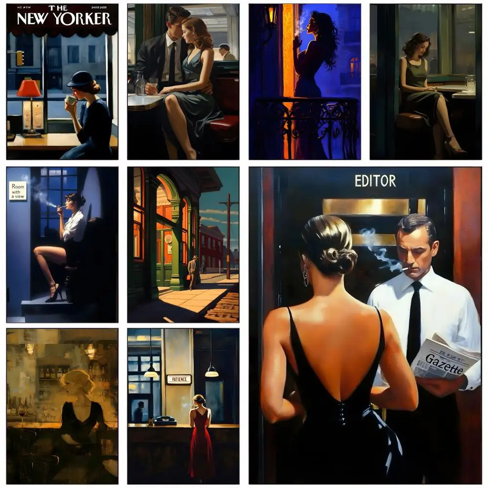 Cool E-edward H-hopper City Poster HD art sticky wall waterproof home living room bedroom bar aesthetic decoration