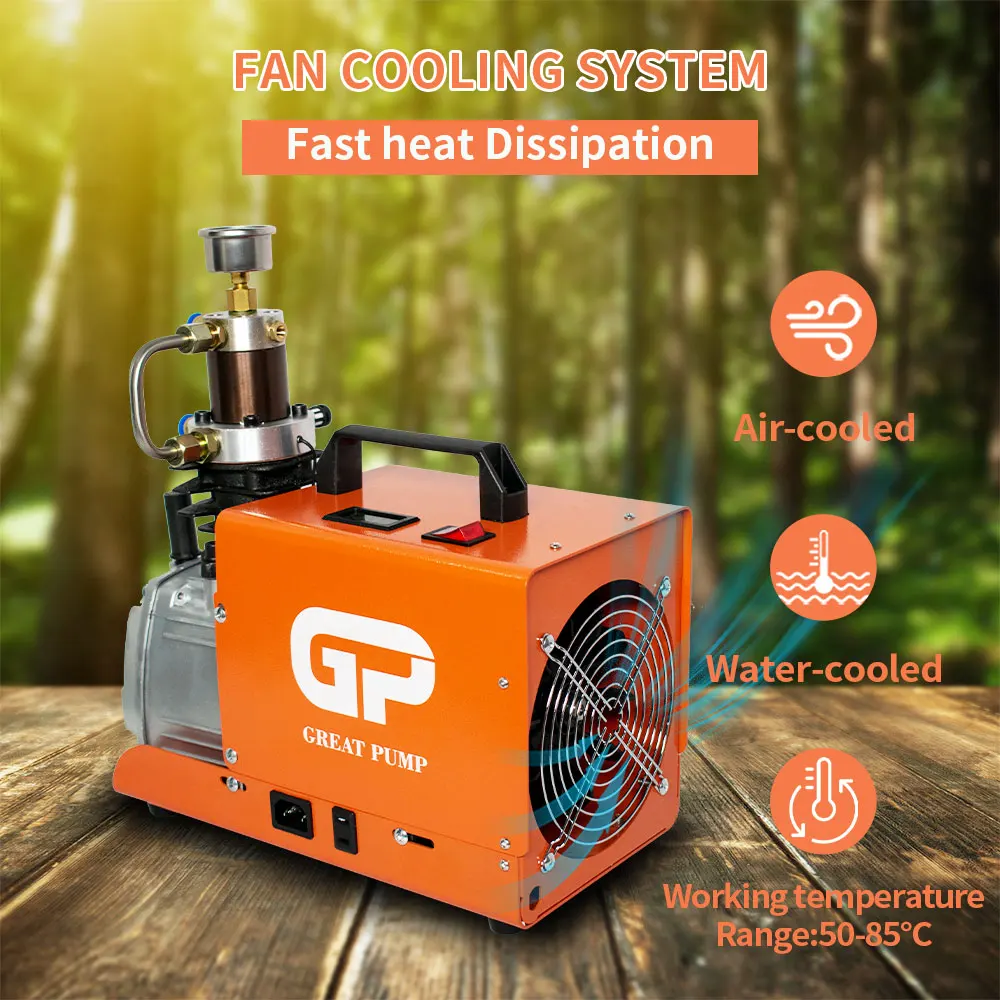 GPES031 4500Psi 300Bar PCP Air Compressor High Pressure Portable Electric Compressor for Diving Scuba Airgun Rifle 0-3L Tank