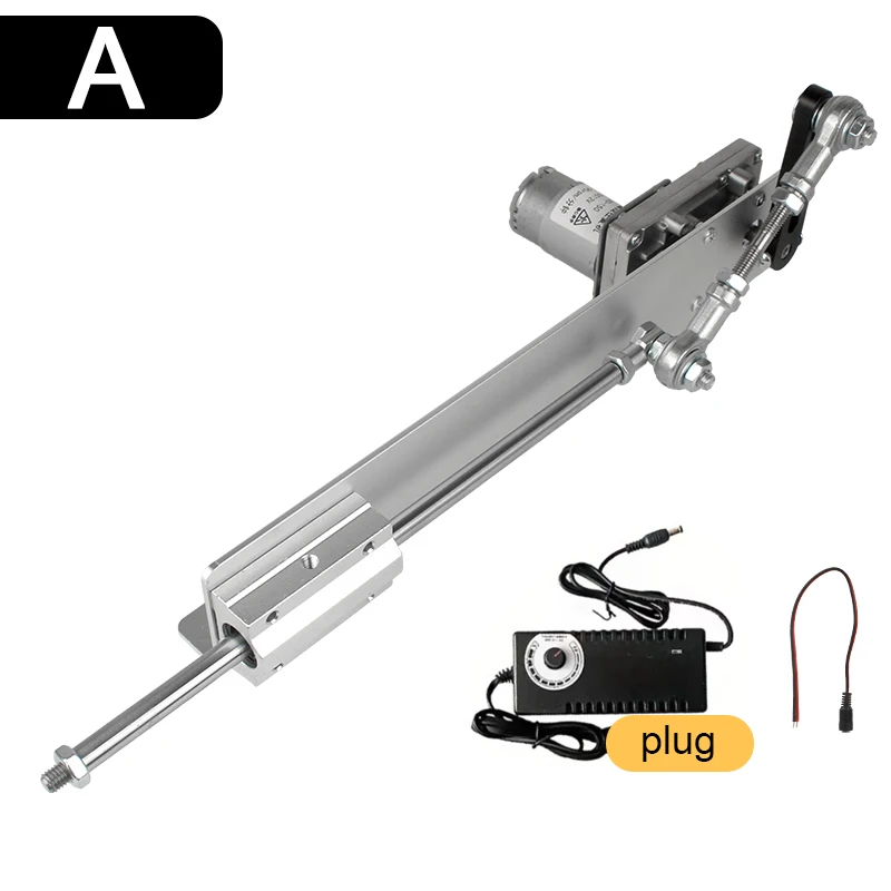 20mm-80mm Stroke Adjustable DC 24V Telescopic Linear Actuator with Power Controller 200RPM Optional Black Suction Cup/Bracket