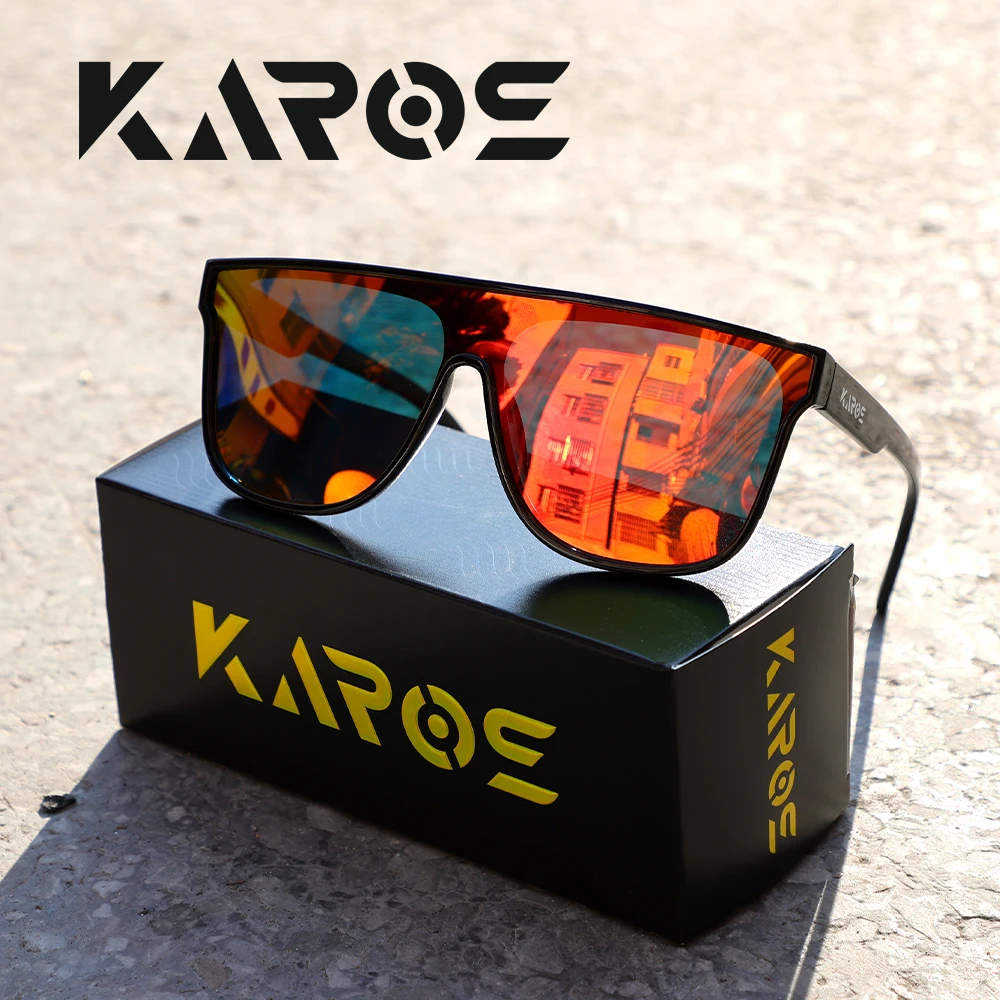 Karos Polarisierte Sonnenbrille mit Großem Rahmen für Männer und Frauen, UV400-Schutz, Modische Brille für Outdoor-Sport, Camping, Autofahren, Angeln, mit Etui YZ2014