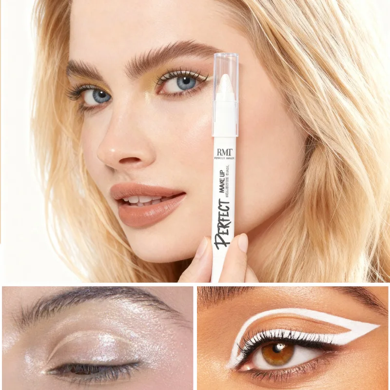 Multifunctioneel make-uppotlood Witte markeerstift en oogschaduw Parelglans effect Romig Langdurig Waterdicht Veegvast