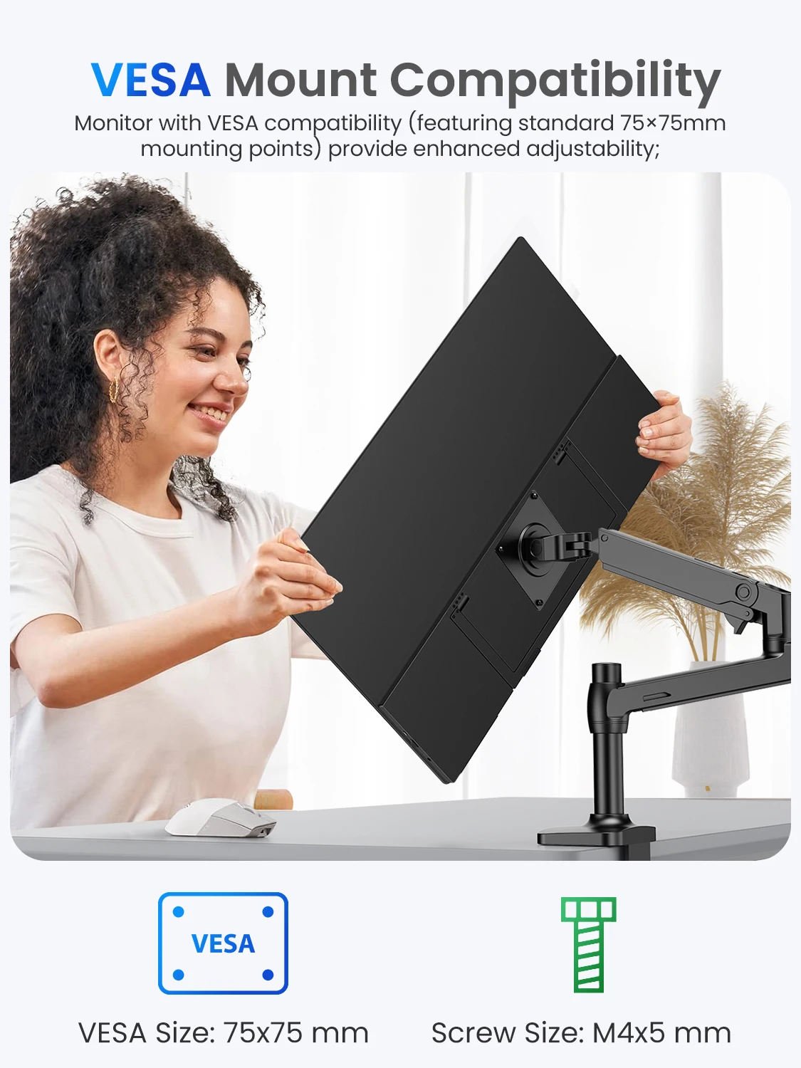 شاشة UPERFECT المحمولة مقاس 21.5 بوصة 120 هرتز، شاشة ألعاب كبيرة مع منفذ HDMI من النوع C وشاشة IPS خارجية للكمبيوتر الشخصي لأجهزة الكمبيوتر المحمولة وأجهزة Mac Mini وأجهزة الكمبيوتر والهواتف وأجهزة الألعاب