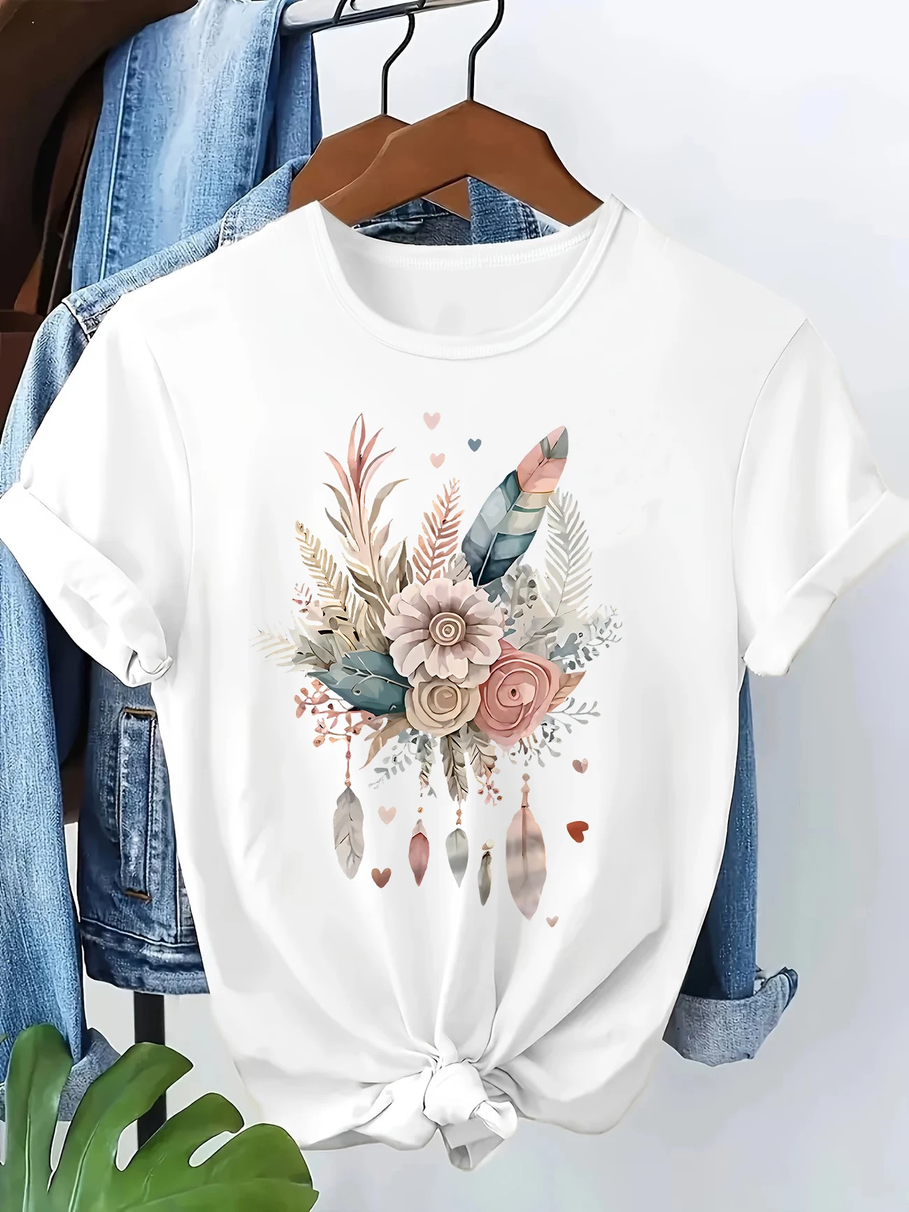Summer Loving Clothing - 2026 T Shirt Love Heart Feather
