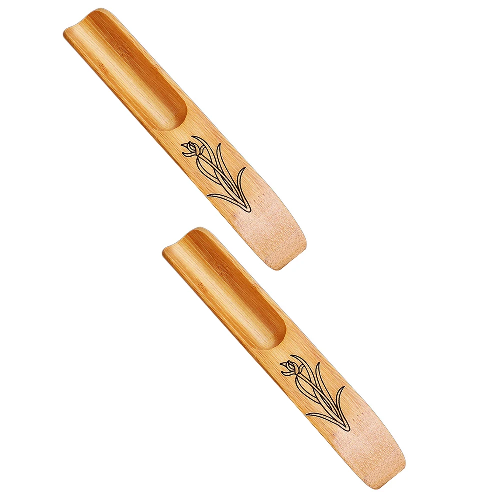 

2 Pcs Teaspoon Shovel Set Bamboo Scoops Practical Teaspoons Wooden for Kungfu Supplies Salt