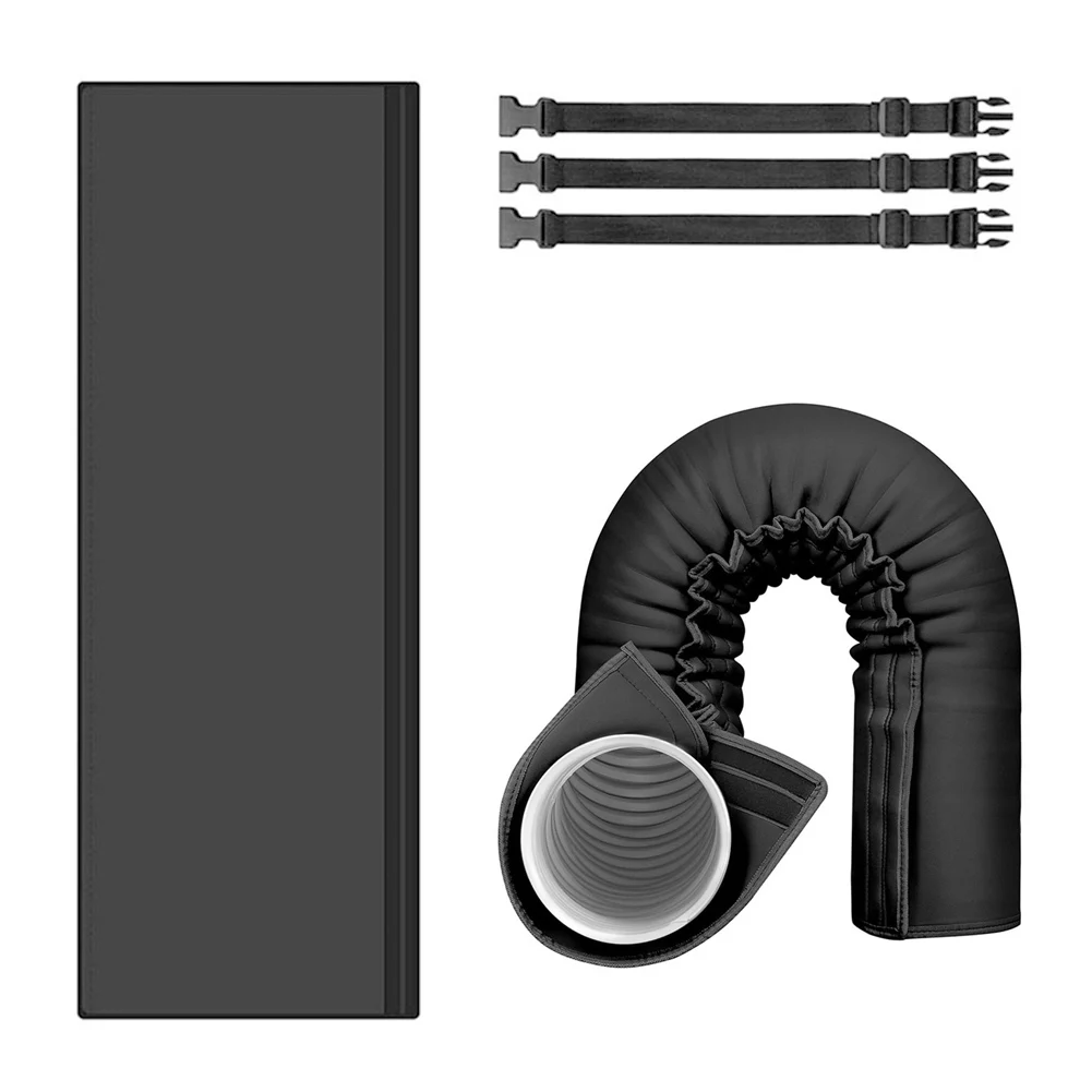

4pcs/set AC Hose Insulation Sleeve With Bands docreate Portable Hose Insulation Sleeve,Fits 5" And 9" Diameter Exhaust Hoses