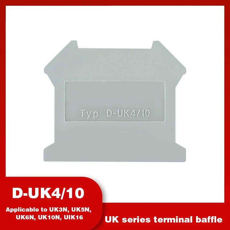 Flame retardant rail type terminal block accessory D-UK4/10 terminal block