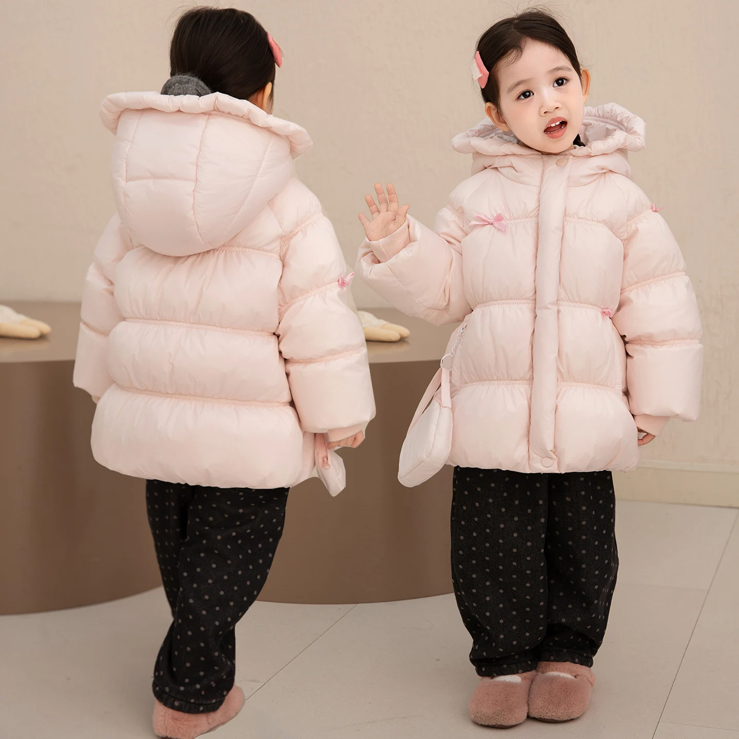 

Утепленные пуховые пальто для девочек от 2 до 9 лет, детские зимние теплые куртки с капюшоном, верхняя одежда, детское модное однотонное пальто, детское повседневное пальто