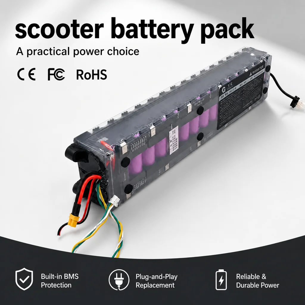 36V 7.8Ah Electric Scooter Battery Pack for M365 Compatible Scooter Replacement with BMS Hard Shell and Connector Leads