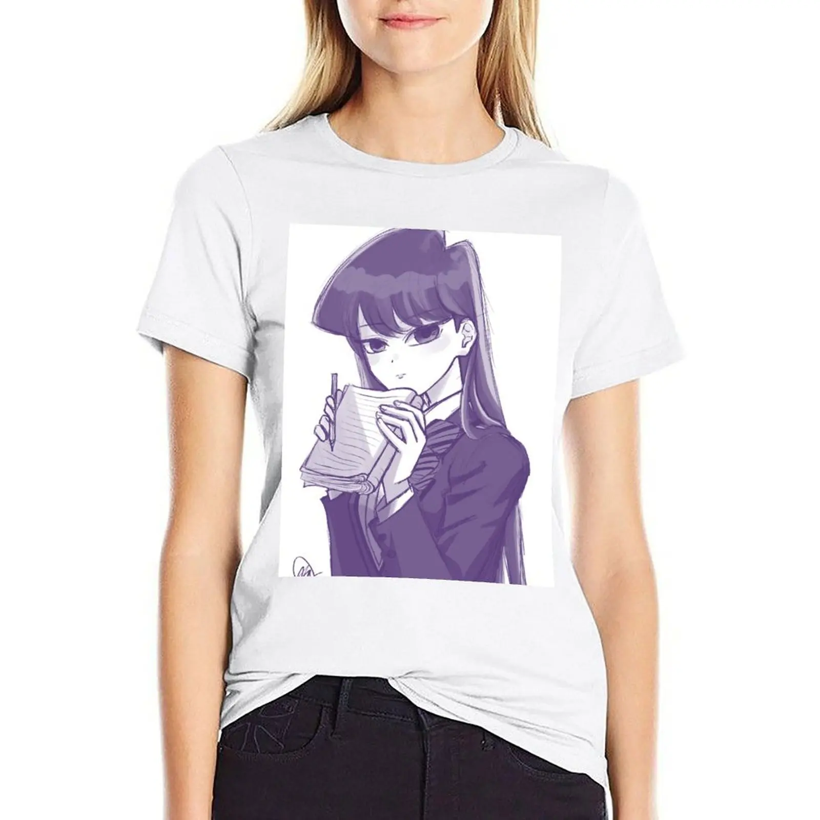 Komi Can't Communicate T-shirt Short sleeve tee tops t shirts for Women graphic