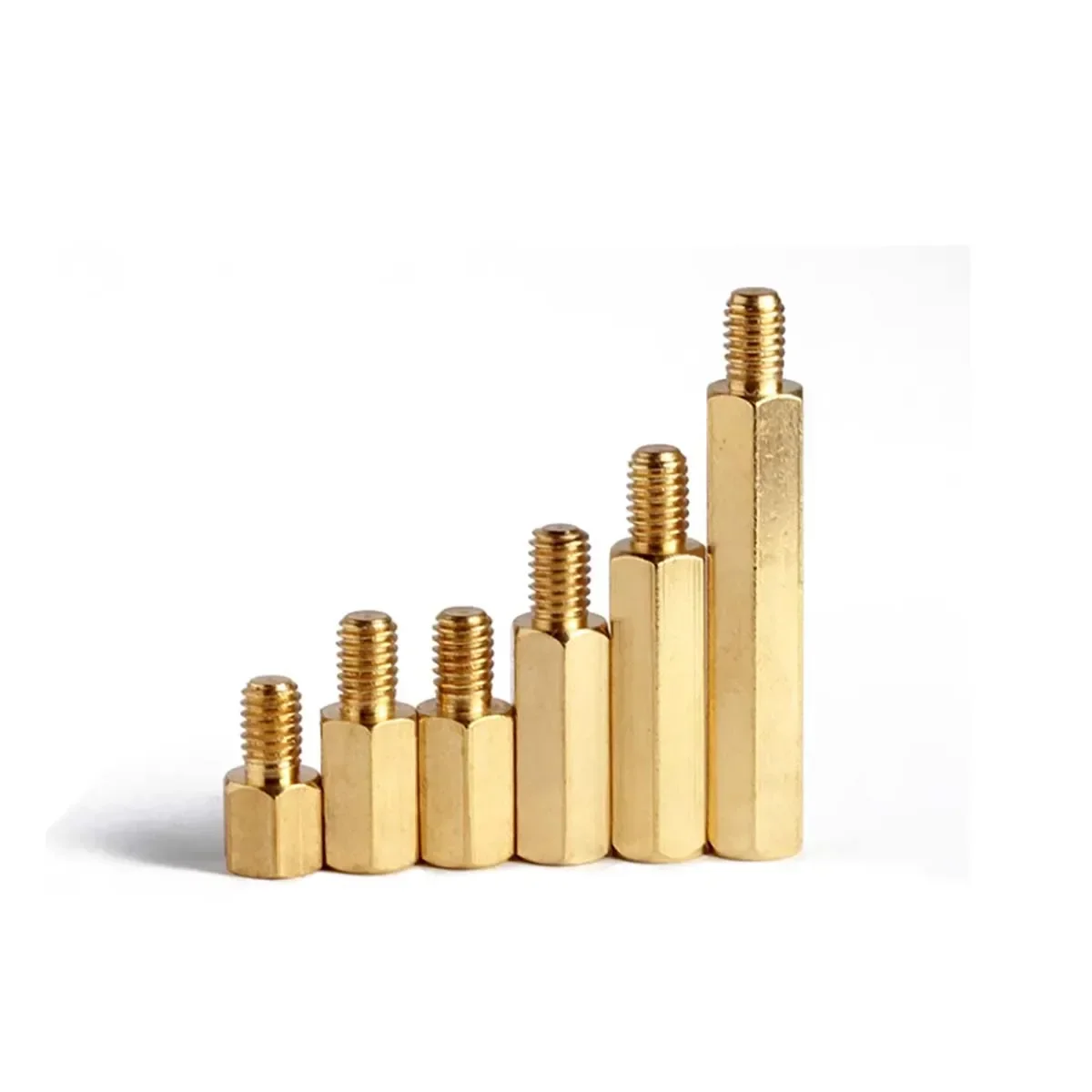 Brass Single Head Thread Hexagonal Pad High Screw Column Hexagonal Copper Support Spacing Column M4M5